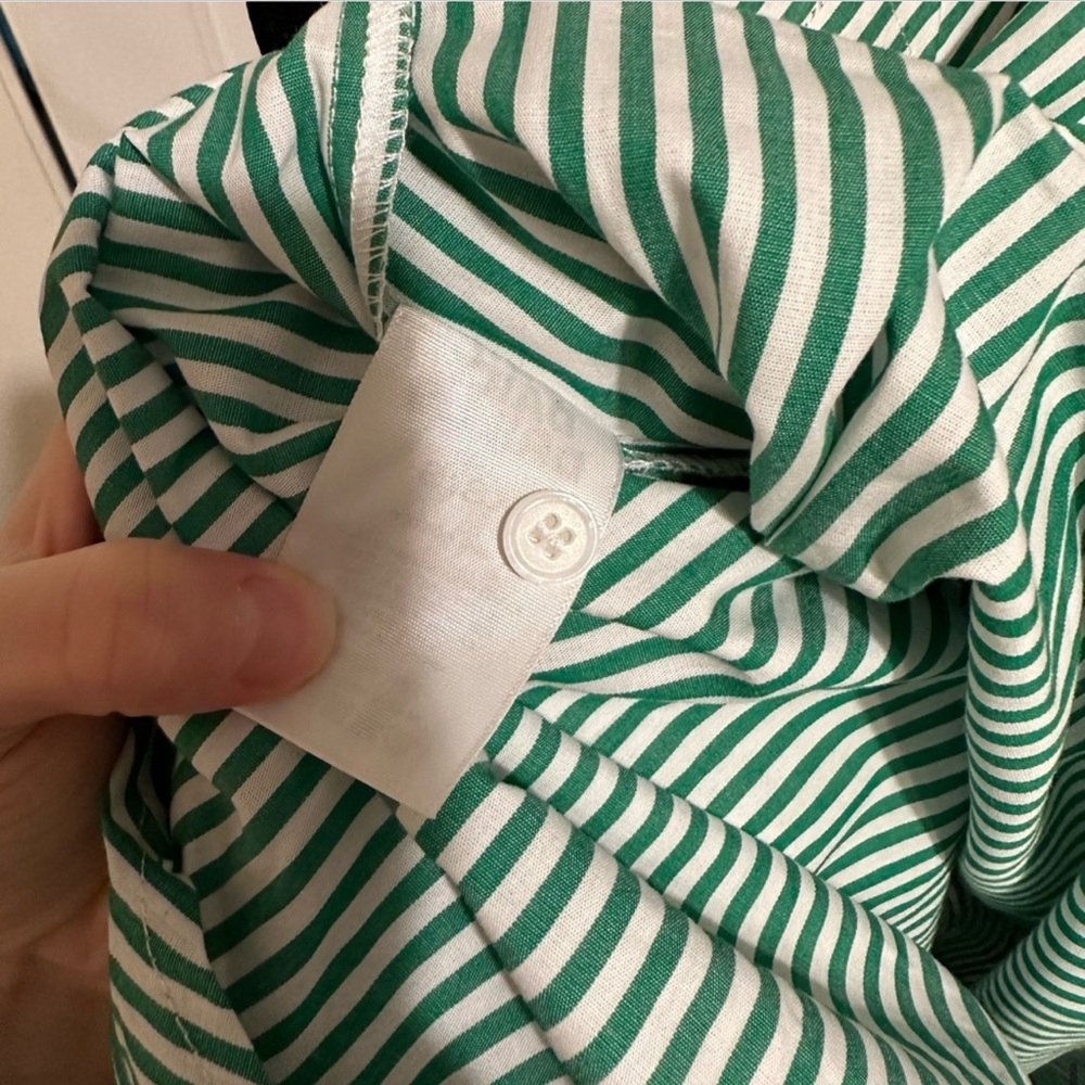 Daily Drills Oversized Button Down Green Stripe XS/S NWT - Picture 8 of 12